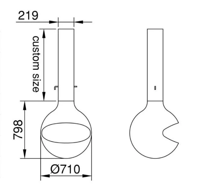 Factory Directly Suppliy Hanging Fireplaces