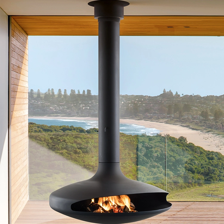 Indoor Roof Hanging and Rotating Fireplace