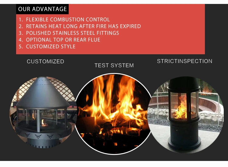 Hot Sale Indoor Wood Burning Stove Hanging Suspended Cold Rolled Steel Fireplace