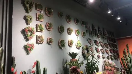 23 インチ人工生垣サボテン植物家の装飾用グレーのプラスチック植木鉢付き